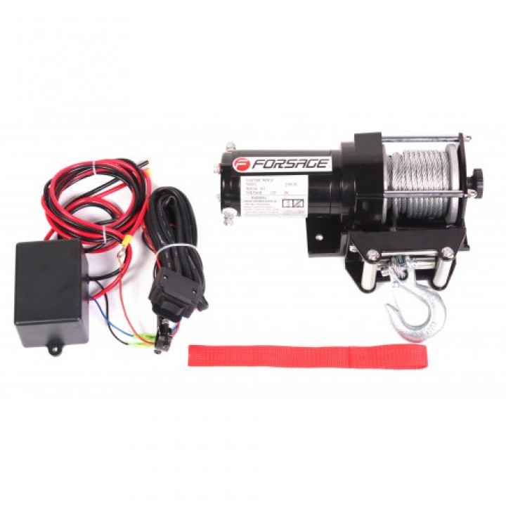Лебедка Автомобильная 1.2Т, 12V (Стальной Трос) FORSAGE (TRH92500)