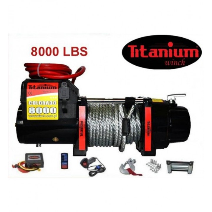 Лебедка Электрическая 3600кг. 12в. 8000Lbs TITANIUM (J10)