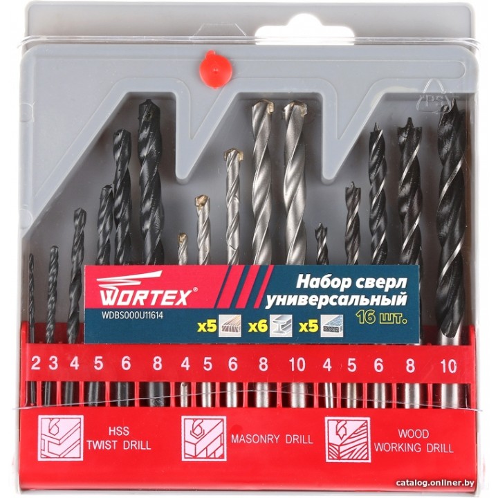 Набор оснастки Wortex WDBS000U11614 (16 предметов)
