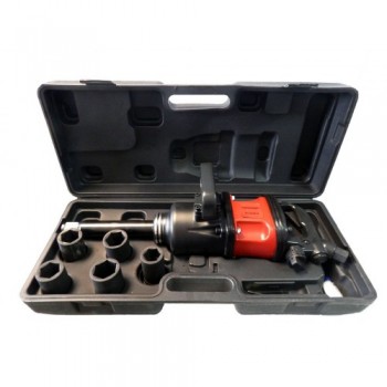 Пневмогайковерт Ударный С Длинным Валом И Комплектом Головок (30.32,33,36,38)1"(3000Нм) В Кейсе FORCEKRAFT (FK-RT-5665-8)