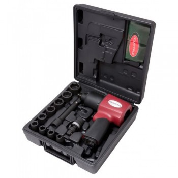 Пневмогайковерт Ударный"Twin Hammer"С Набором Ударных Головок1/2"8пр В Кейсе ROCK FORCE (RF-82545K12)