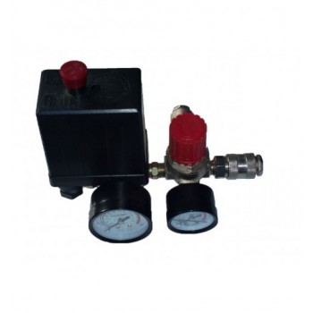 Прессостат Продольный С Регулятором Давления И Быстросъемами Для Компрессора 8атм.