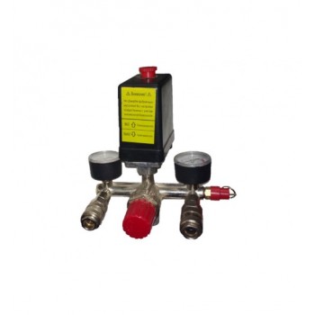 Прессостат Поперечный С Регулятором Давления И Быстросъемами Для Компрессора 8атм.